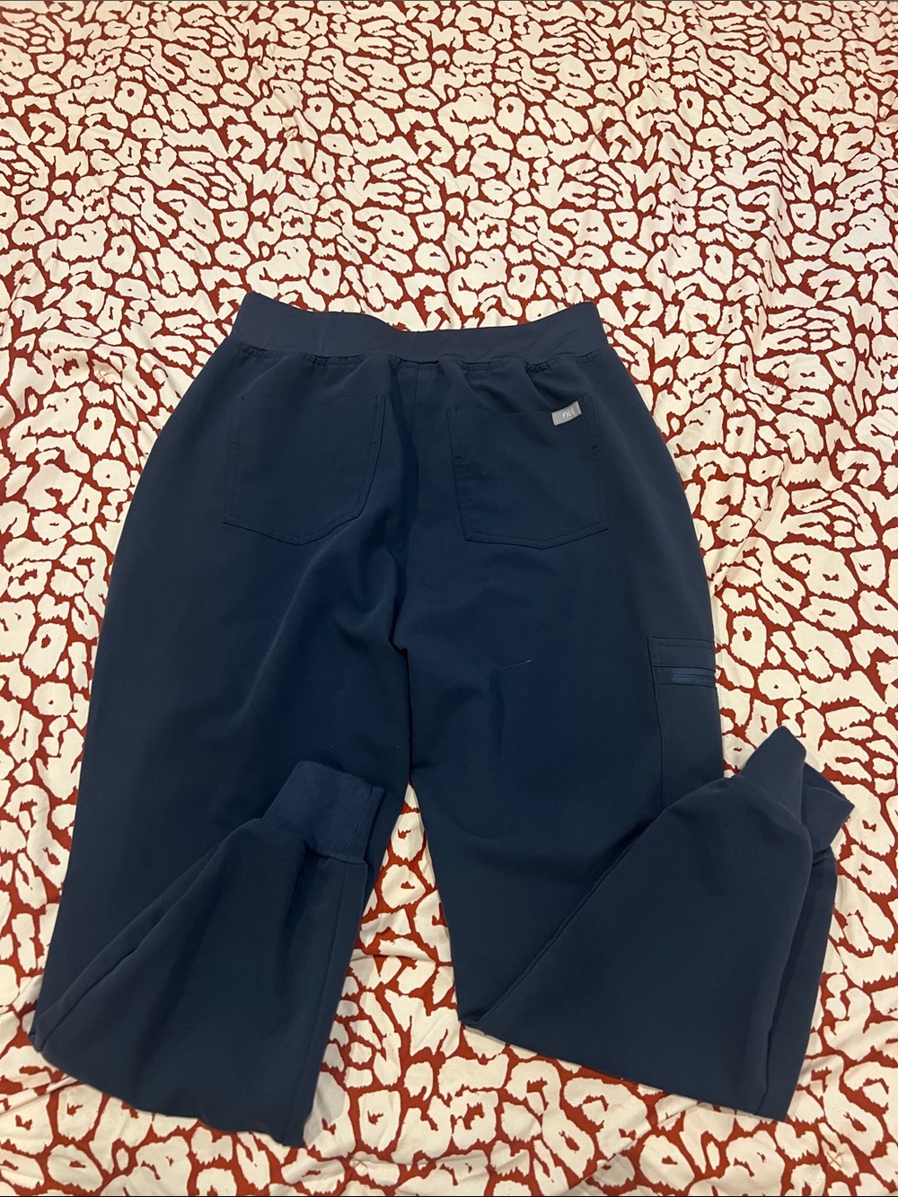 Figs Navy Track Joggers with Pink Drawstring - Picture 5 of 5